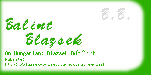 balint blazsek business card